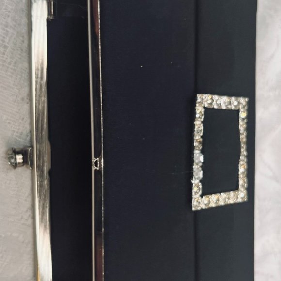 Vintage 1960s Black Rhinestone Clutch by John Hort - Picture 3 of 8
